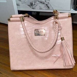 Bebe Blush Croc-Embossed Shoulder Bag
